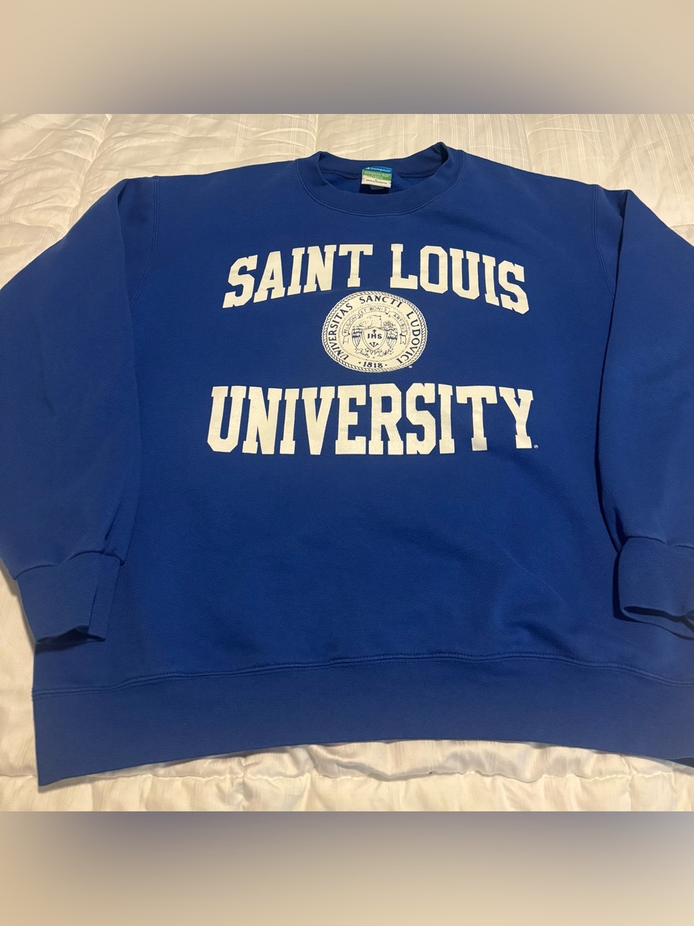 Champion Saint Louis University Blue College Crewneck Sweatshirt Size Large